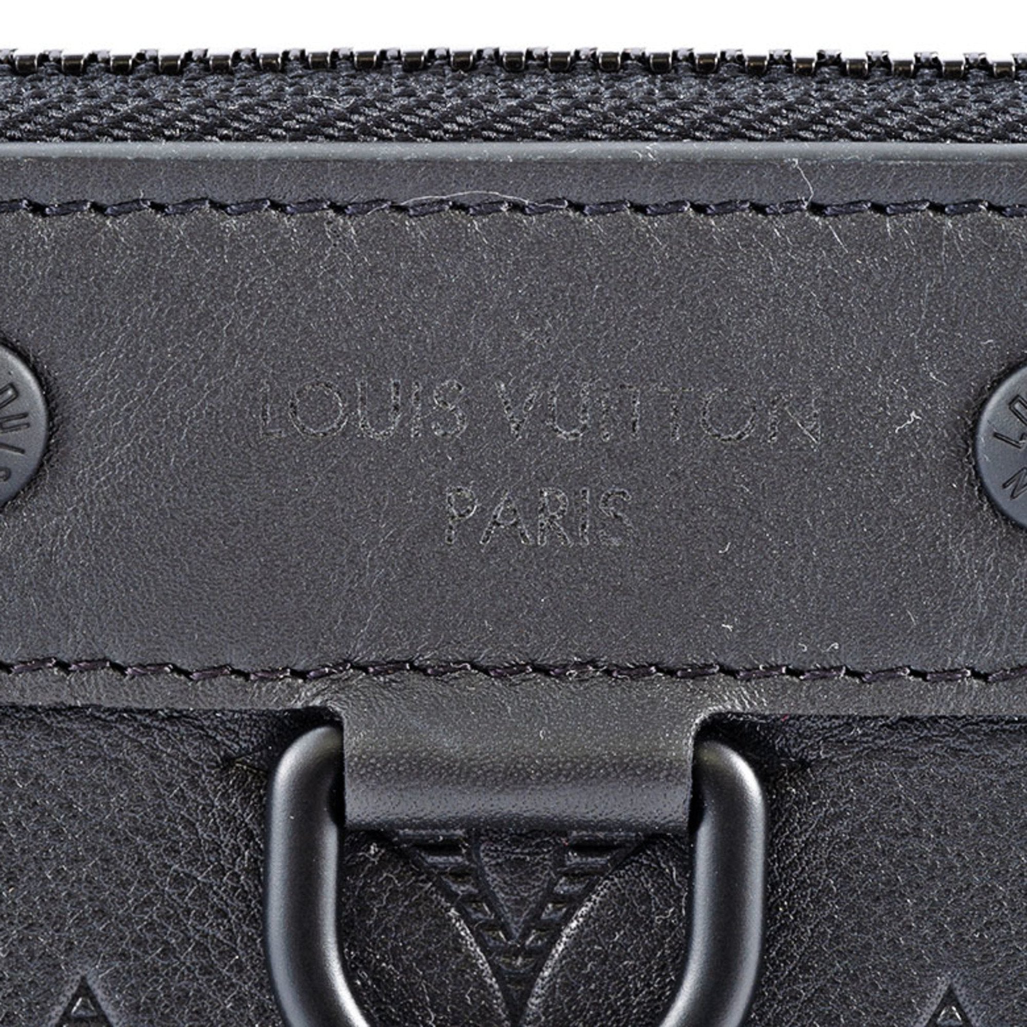 Louis Vuitton Black Monogram Shadow Clutch Bag Pochette