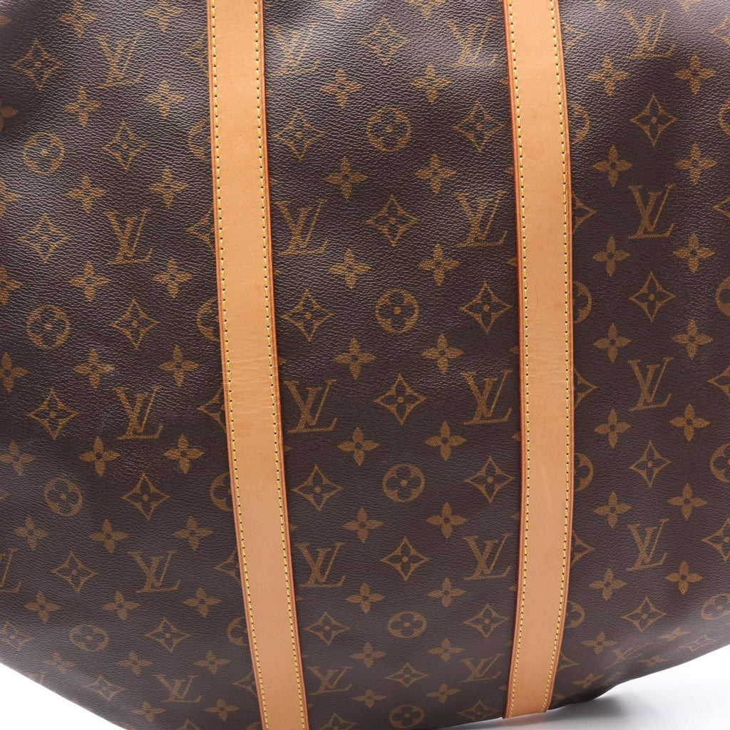 Louis Vuitton Brown Coated Canvas Leather Boston Bag