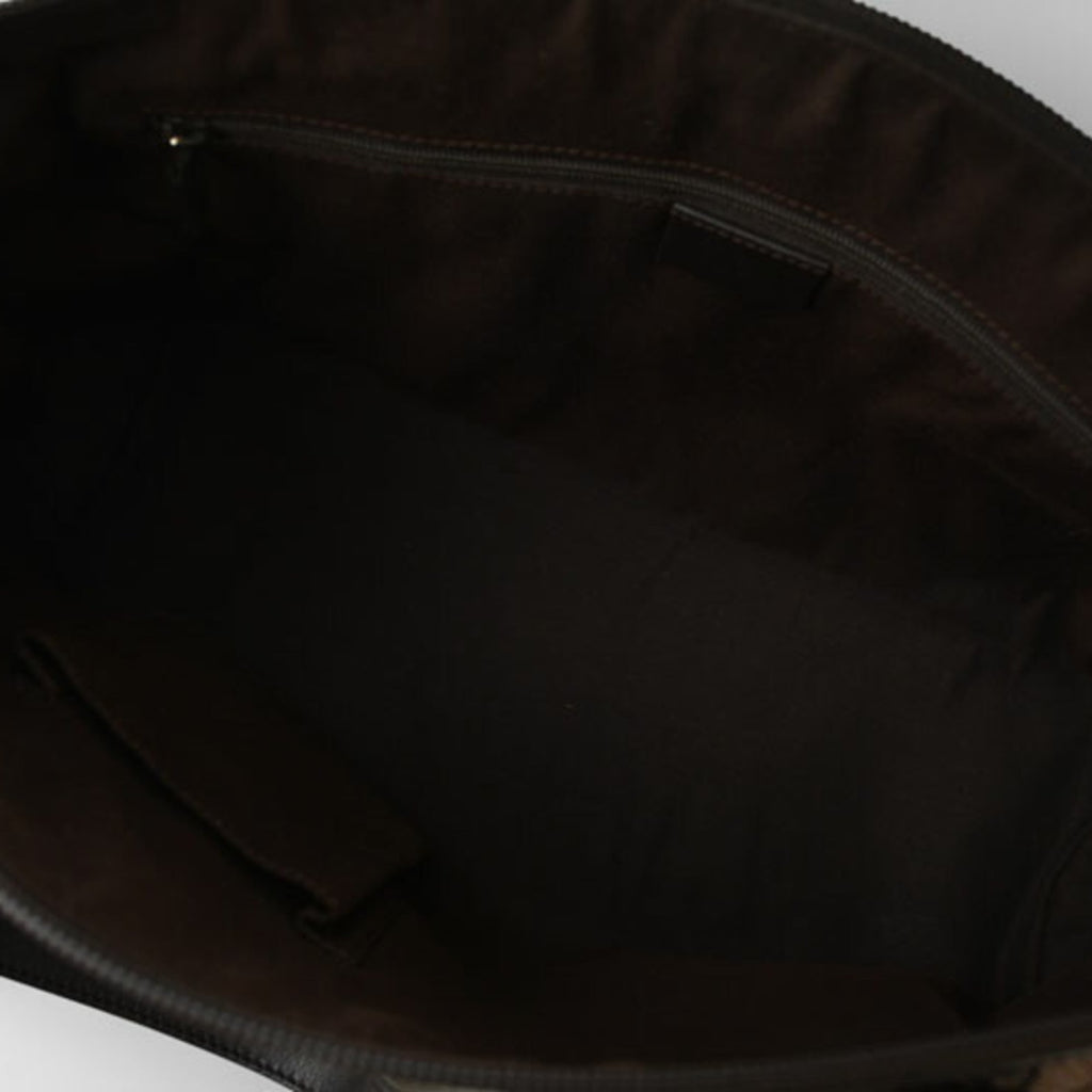 Gucci Black Dark Brown Gg Canvas Shopping Bag Tote Bag (Pre-Owned)
