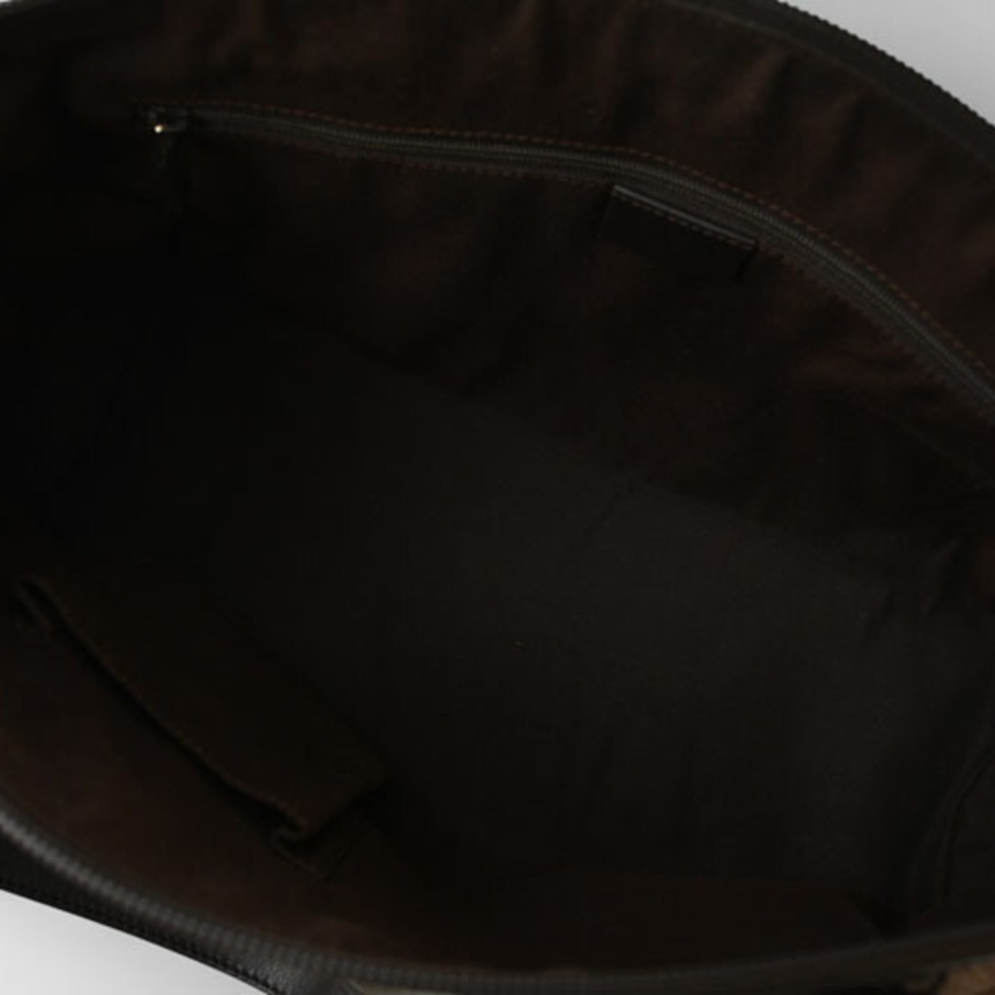 Gucci Black Dark Brown Gg Canvas Shopping Bag Tote Bag (Pre-Owned)