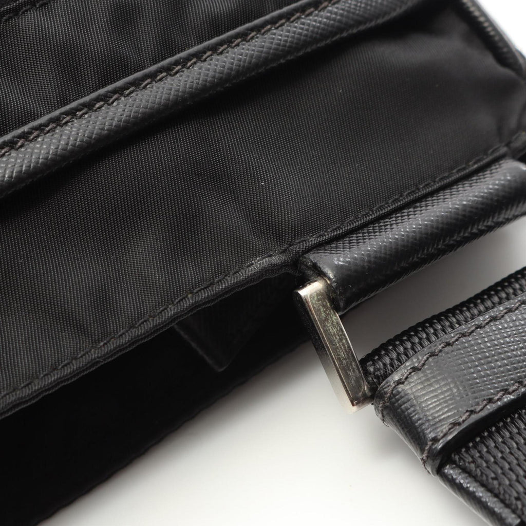 Prada Black Nylon Leather Shoulder Bag