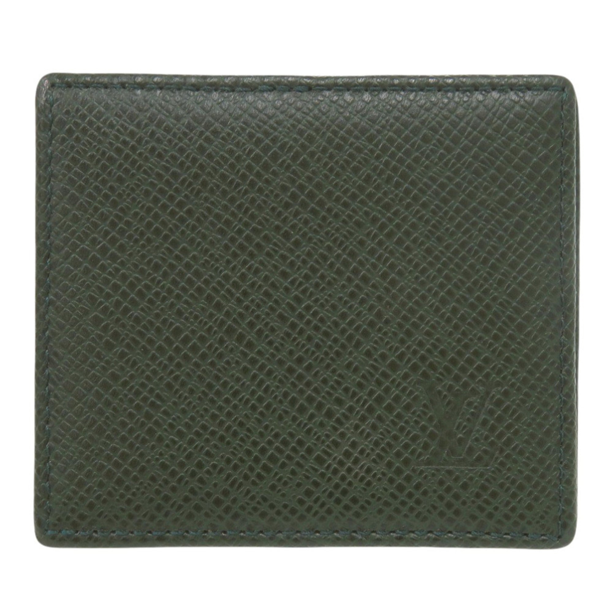 Louis Vuitton Green Taiga Leather Leather Coin Purse/Coin Case