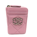 Chanel Pink Leather Coin Purse/Coin Case