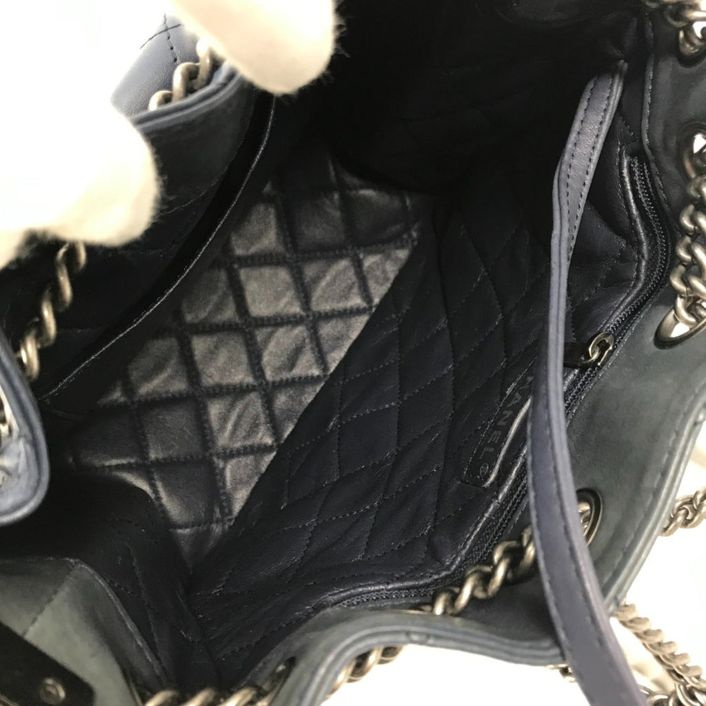 Chanel Blue Leather Shoulder Bag