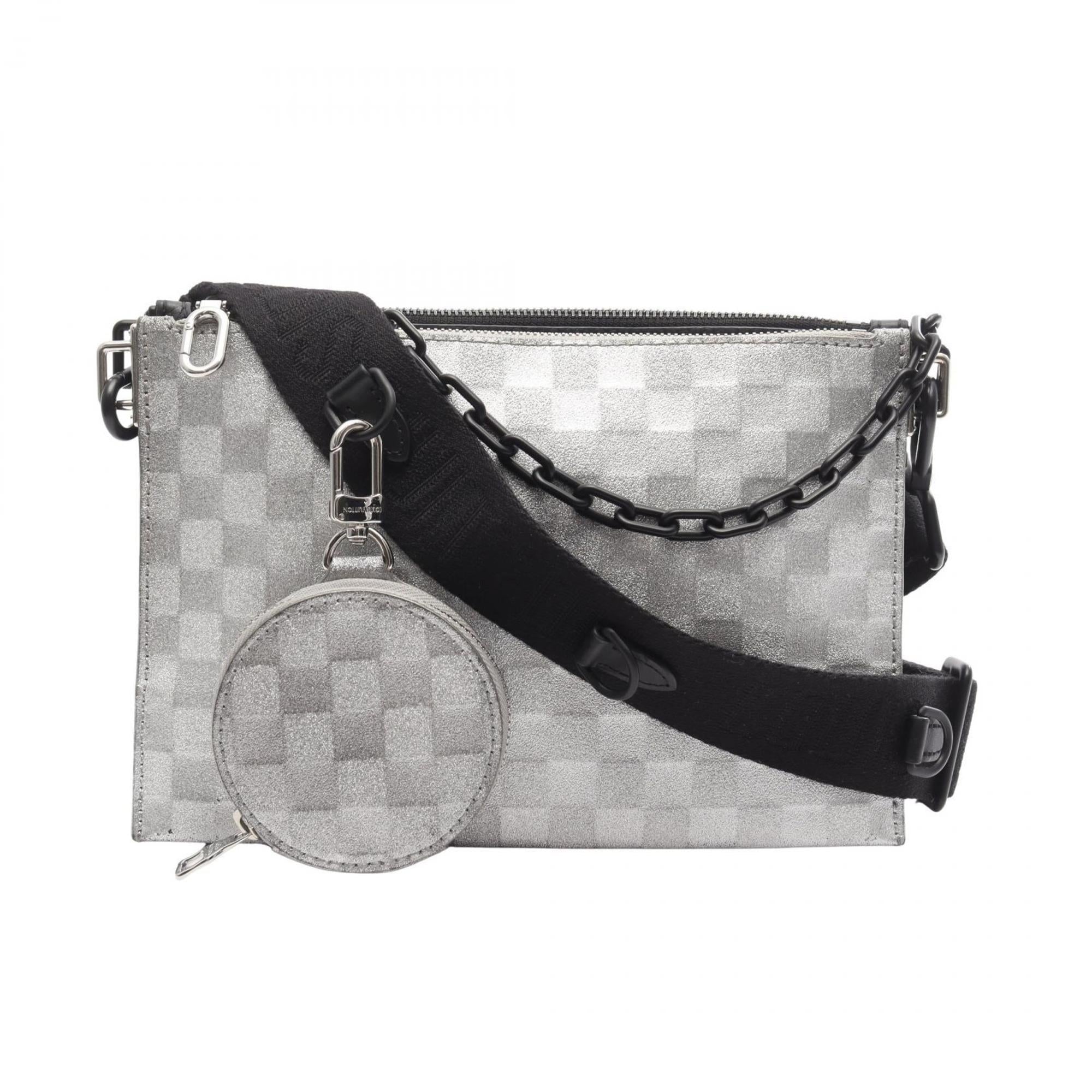 Louis Vuitton Black Silver Leather Shoulder Bag