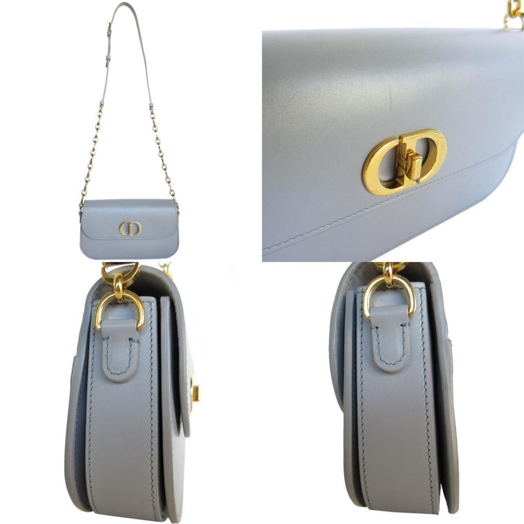 Christian Dior Gray Leather Shoulder Bag (Pre-Owned)