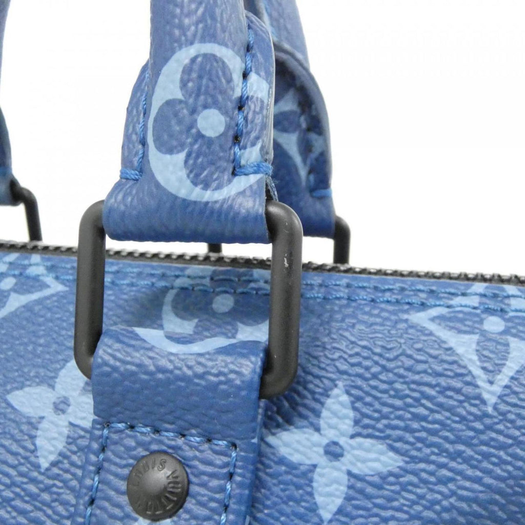 Louis Vuitton Blue Coated Canvas Boston Bag