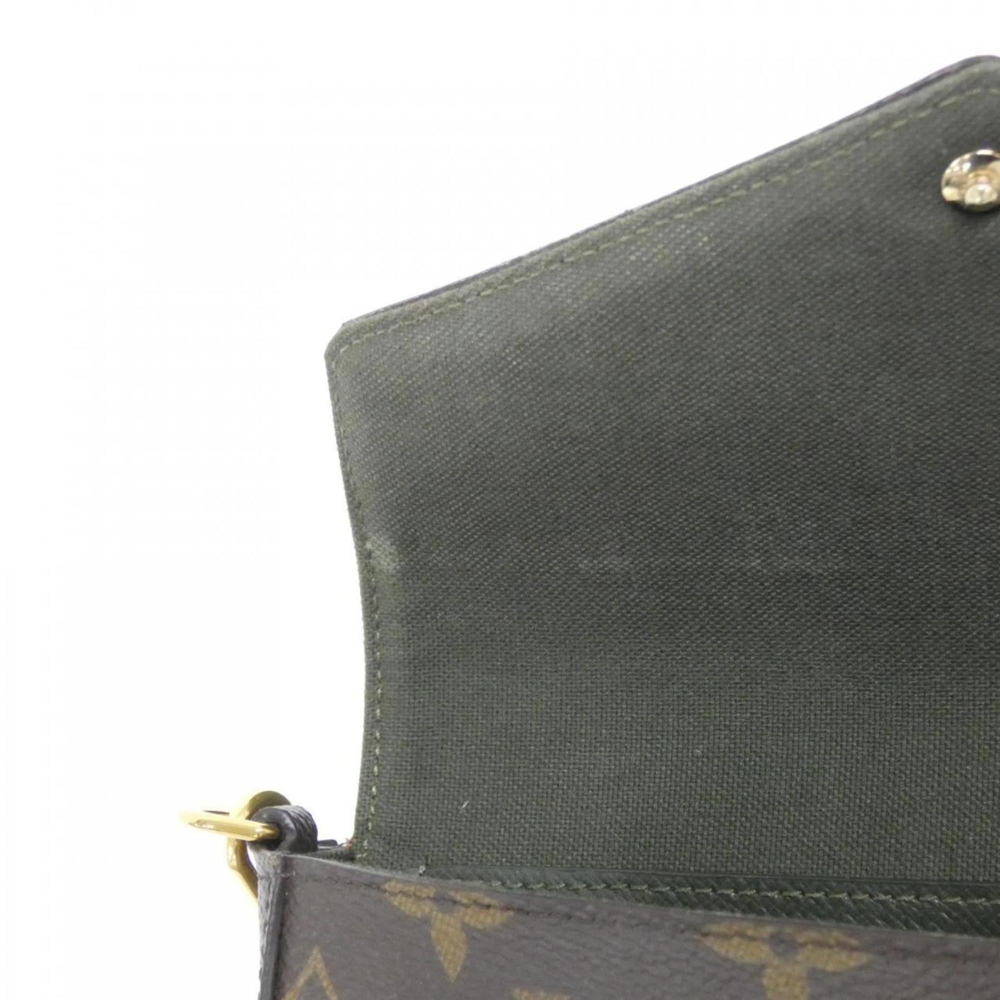 Louis Vuitton Khaki Marron Monogram Monogram Coated Canvas Pochette Pouch Shoulder Bag