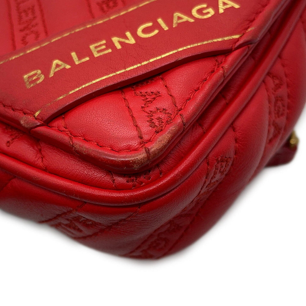 Balenciaga Red Color Leather Handbag Shoulder