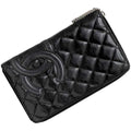 Chanel Black Leather Long Wallet (Bi-Fold)