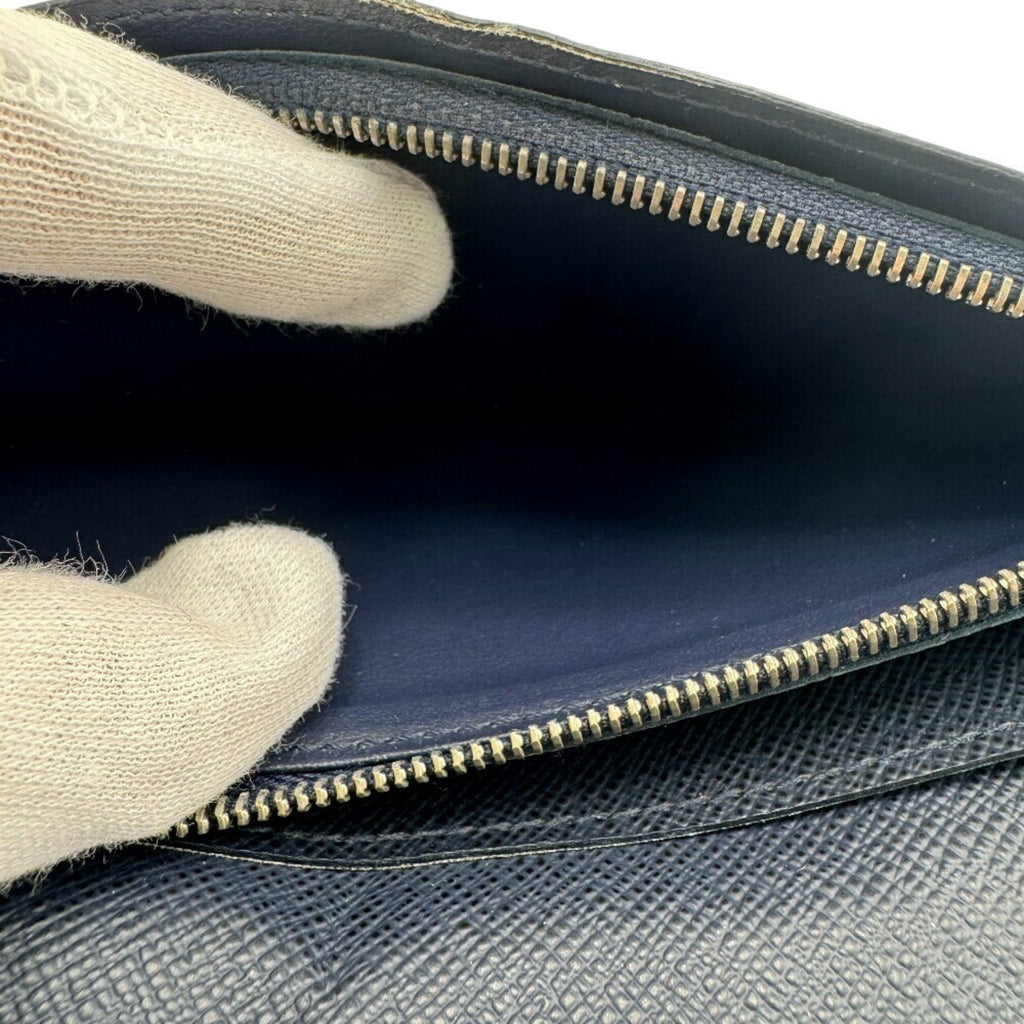 Louis Vuitton Navy Leather Long Wallet