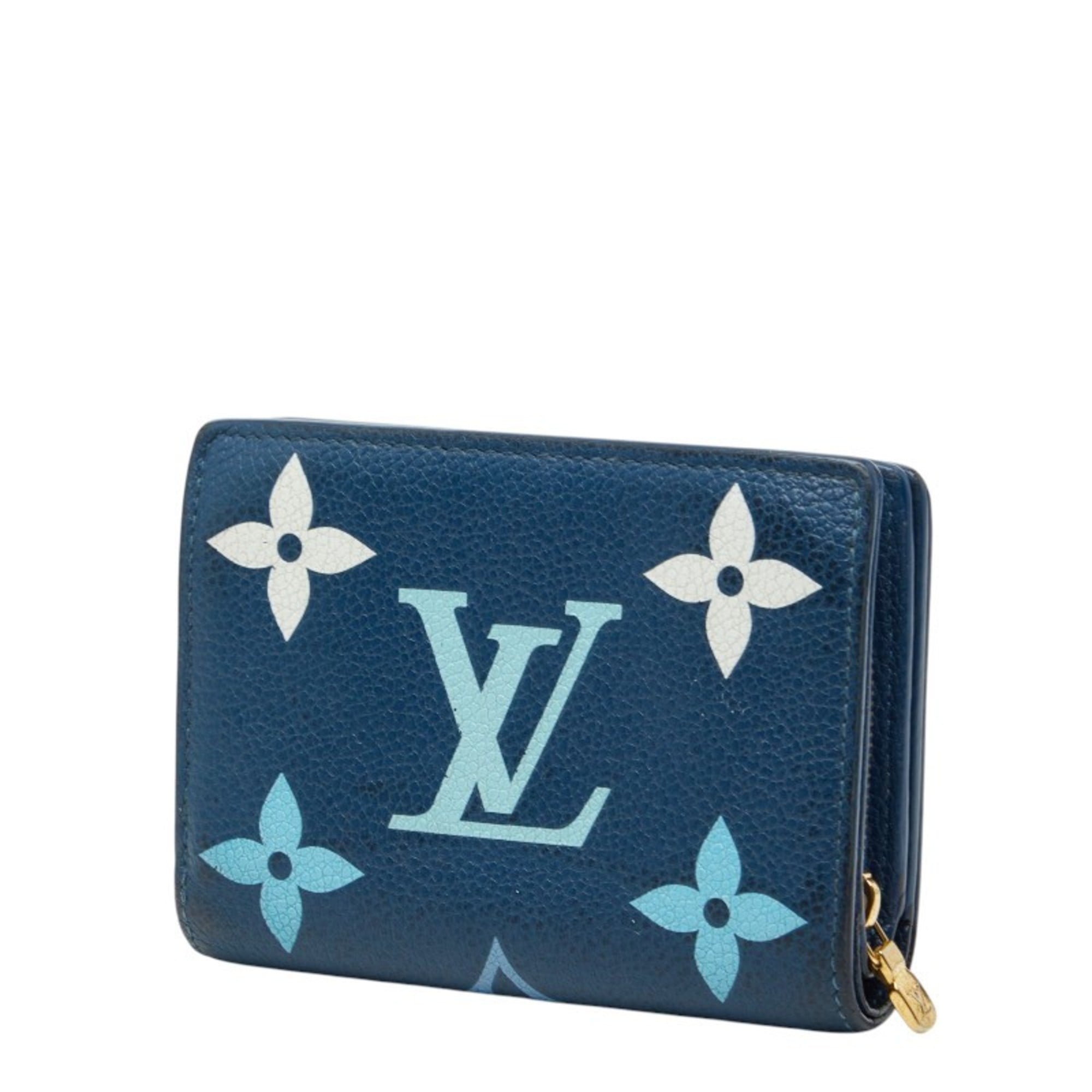 Louis Vuitton Blue White Leather Wallet