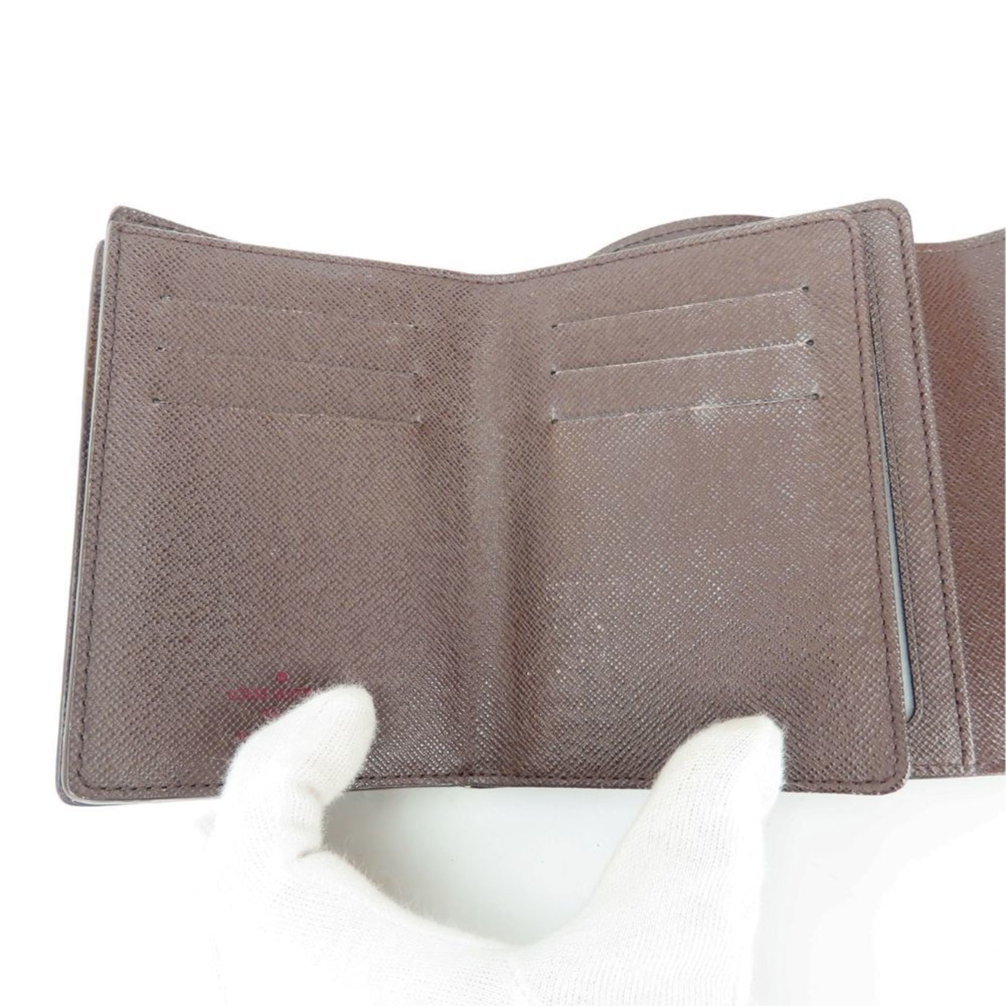 Louis Vuitton Brown Damier Canvas Ebene Damier Canvas Wallet (Tri-Fold)