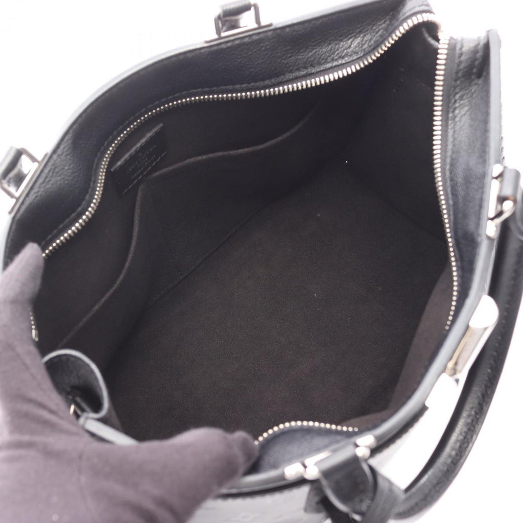 Louis Vuitton Black Leather Tote Bag