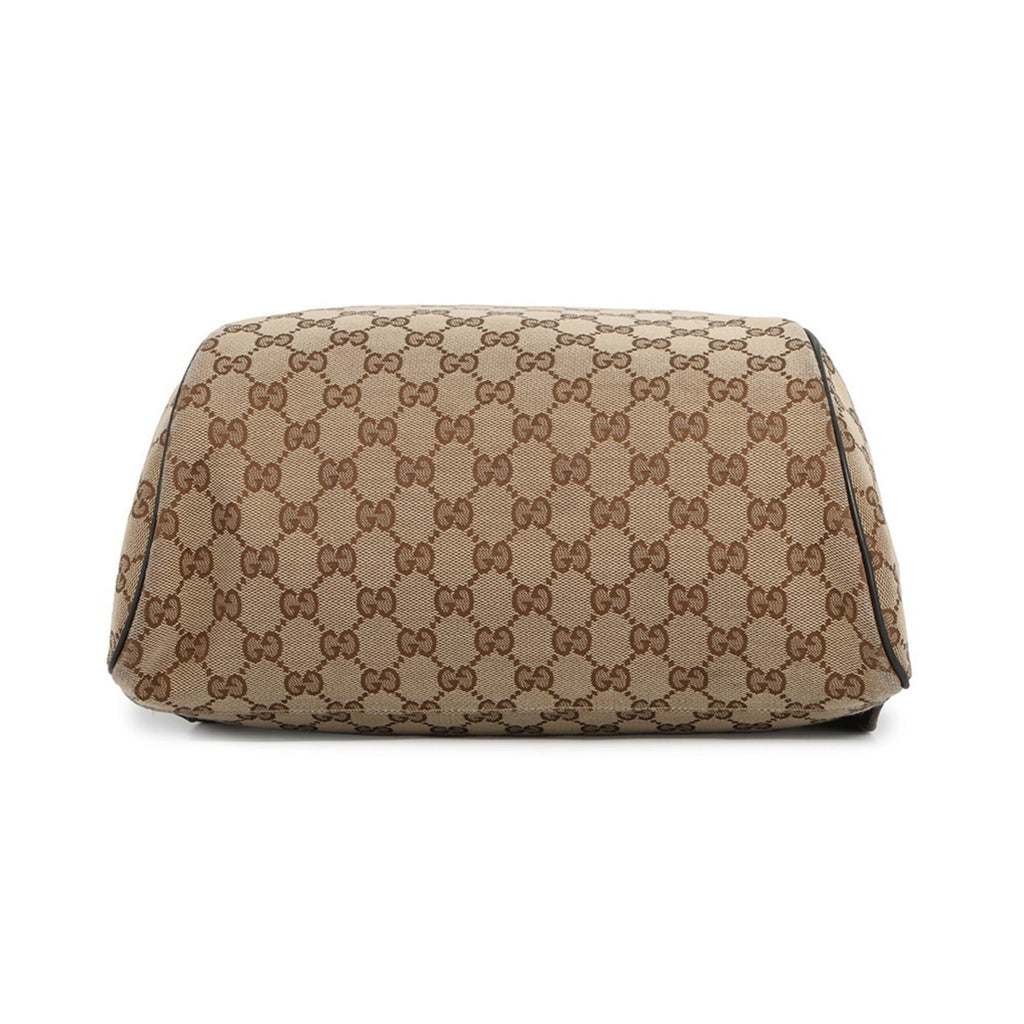 Gucci Beige Brown Gg Canvas Backpack Handbag (Pre-Owned)
