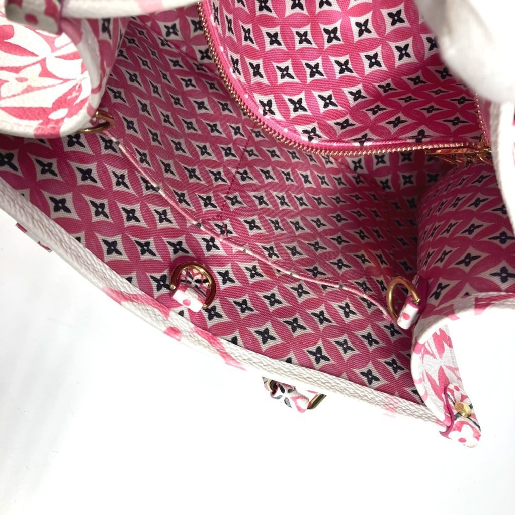 Louis Vuitton Pink White Monogram Handbag Shoulder Bag Tote Bag