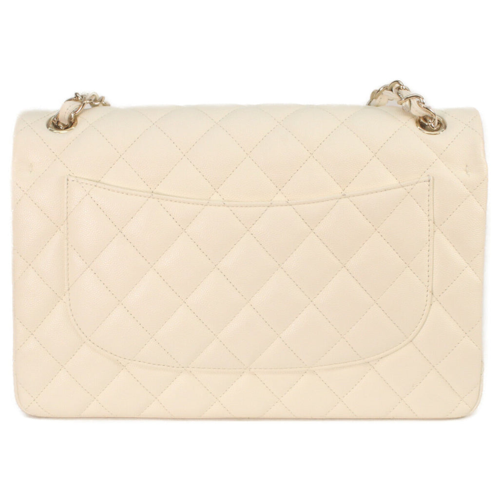 Chanel Ivory Grained Calfskin Shoulder Bag