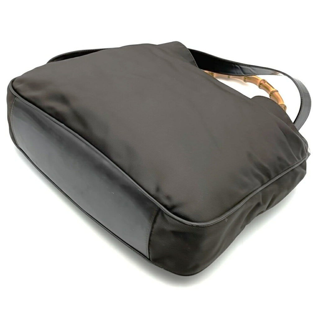Gucci Brown Nylon Leather Shoulder Bag (Pre-Owned)
