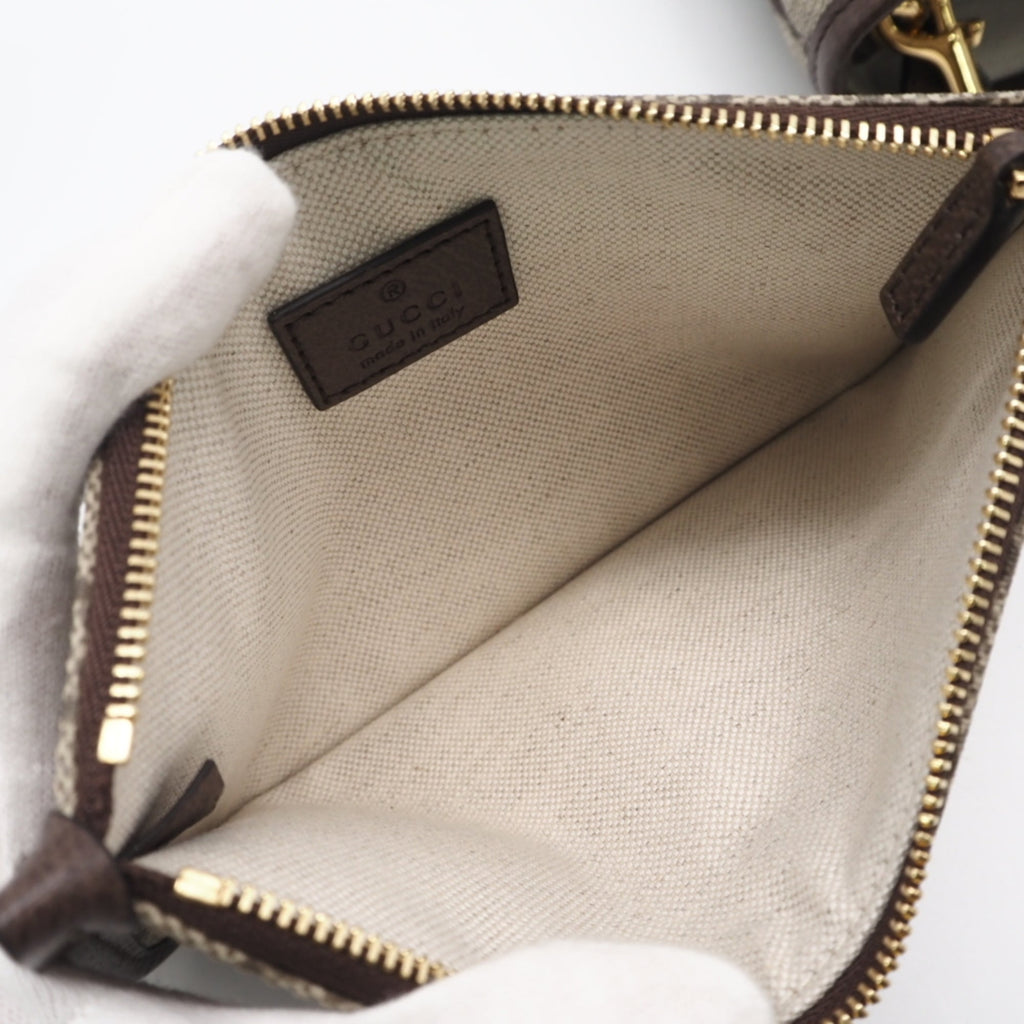 Gucci Ophidia Beige Brown Coated Canvas Handbag Tote Bag (Pre-Owned)