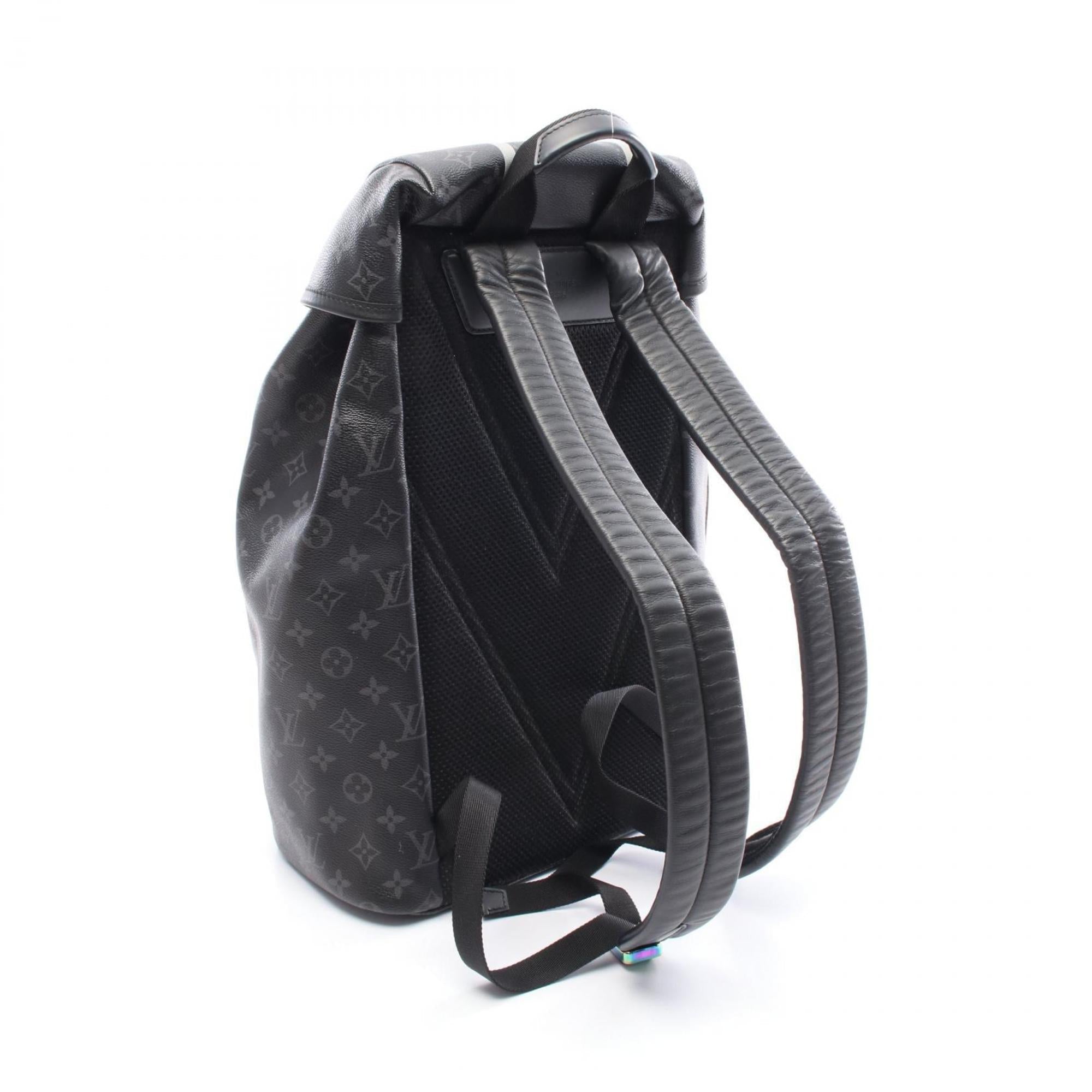 Louis Vuitton Black Coated Canvas Leather Backpack