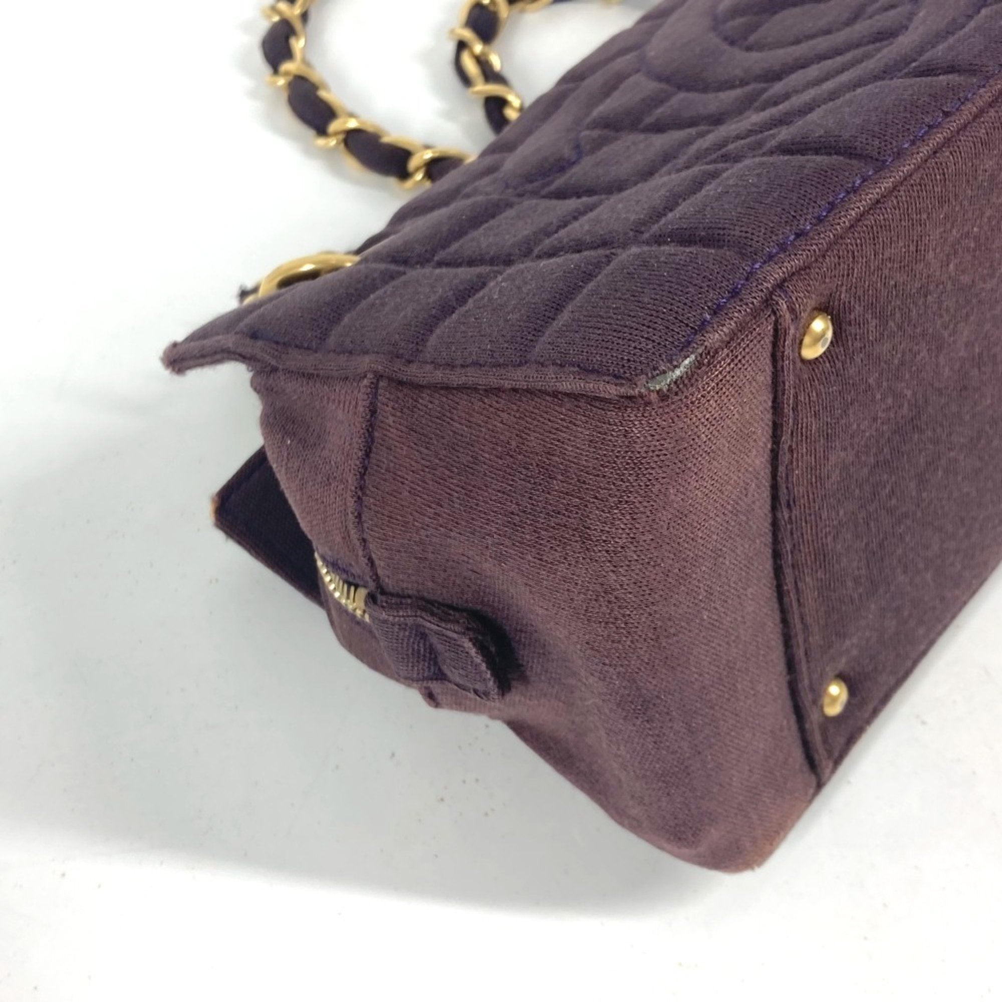 Chanel Purple Jersey Shoulder Bag