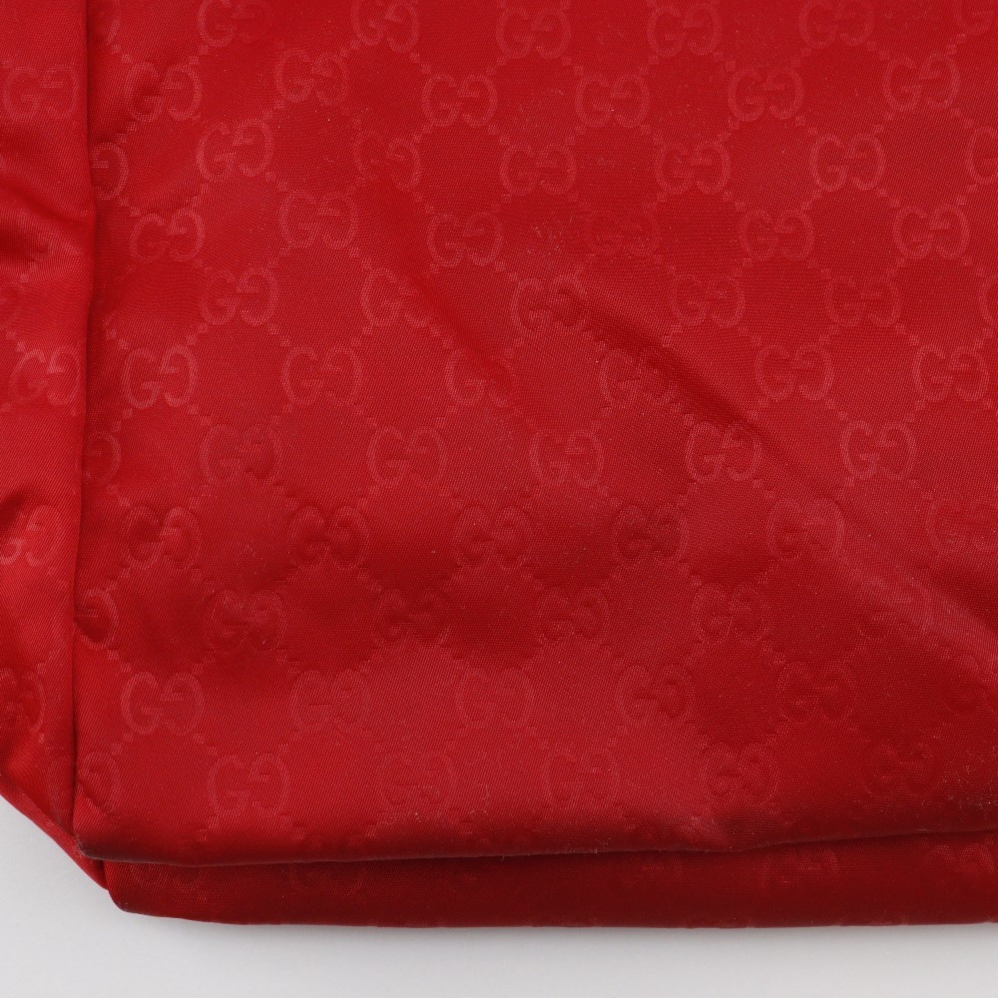 Gucci Red Color Nylon Boston Bag Handbag (Pre-Owned)