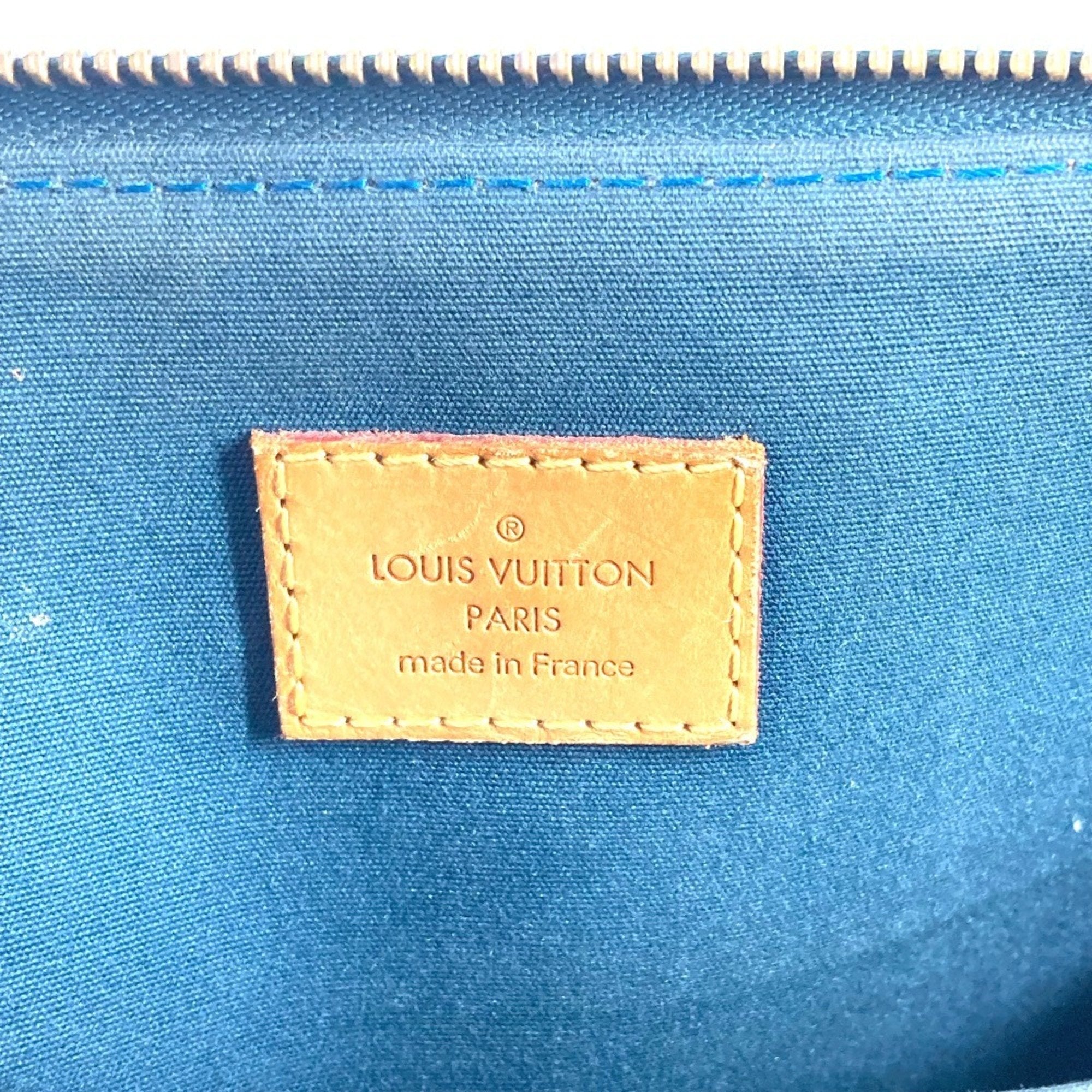 Louis Vuitton Blue Nuit Green Monogram Vernis Canvas Shoulder Bag Tote Bag