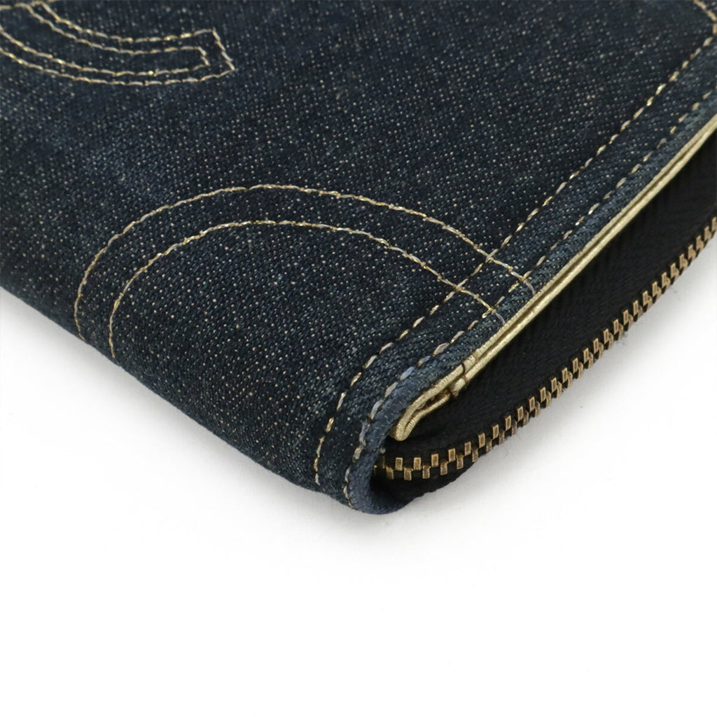 Chanel Denim Leather Long Wallet (Bi-Fold)