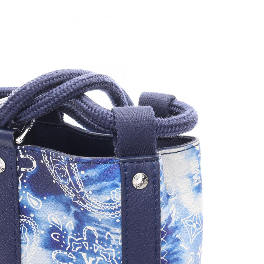 Louis Vuitton Blue Leather Coated Canvas Shoulder Bag