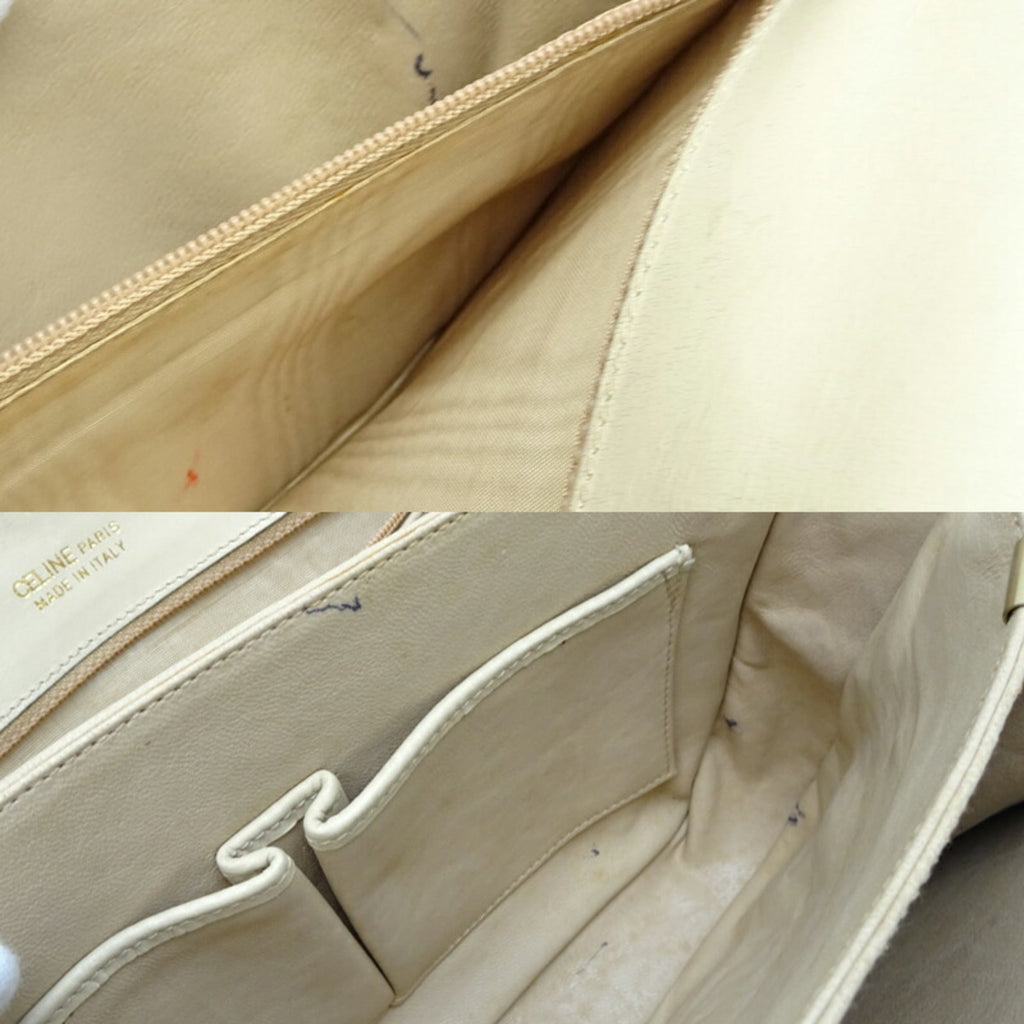 Celine Ivory Leather Shoulder Bag