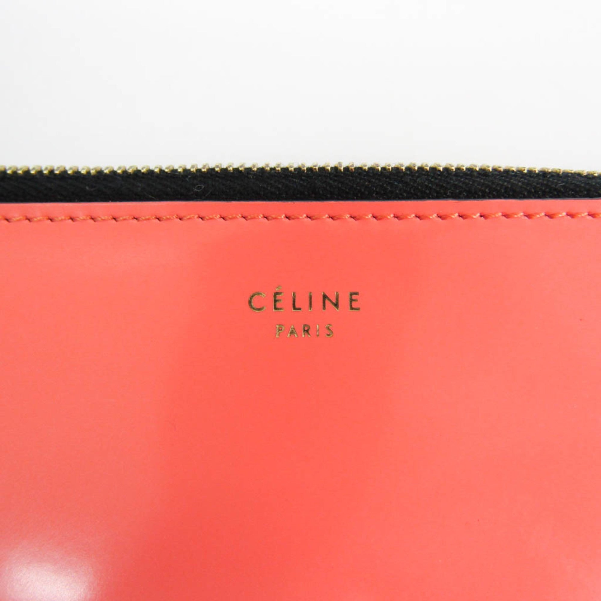 Celine Salmon Pink Leather Clutch Bag