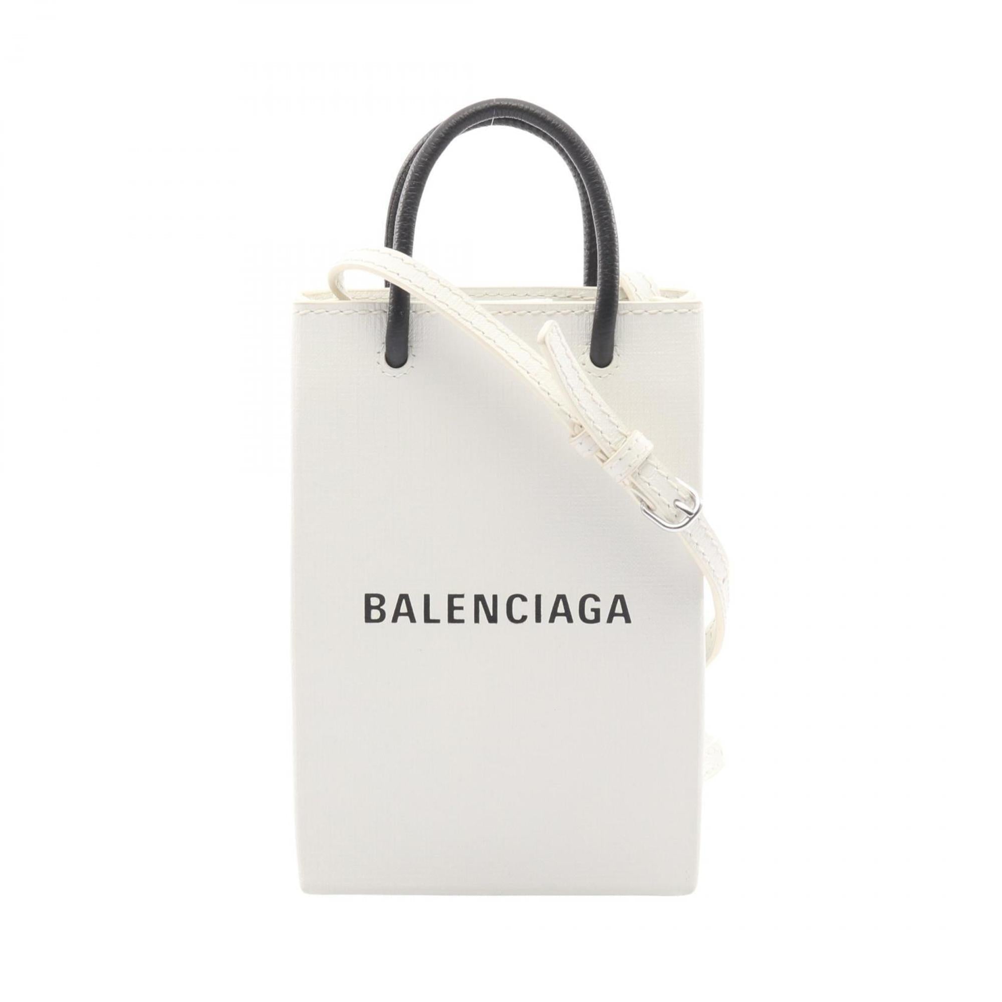 Balenciaga Black White Leather Shoulder