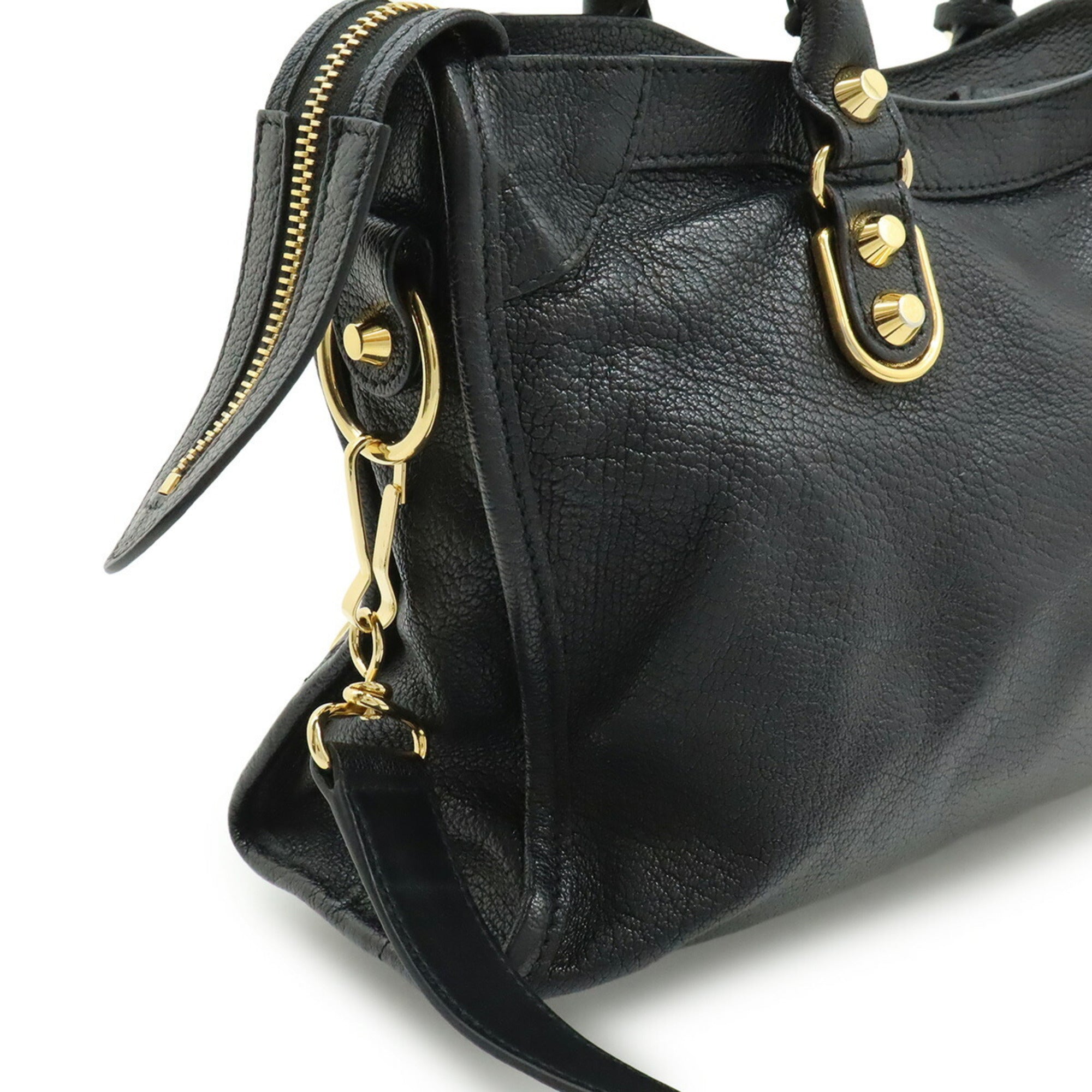 Balenciaga Black Leather Handbag Shoulder