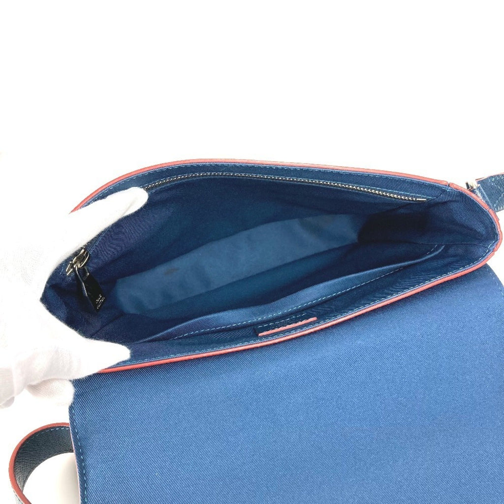 Louis Vuitton Navy Ocean Red Color Taiga Leather Messenger Bag Shoulder Bag