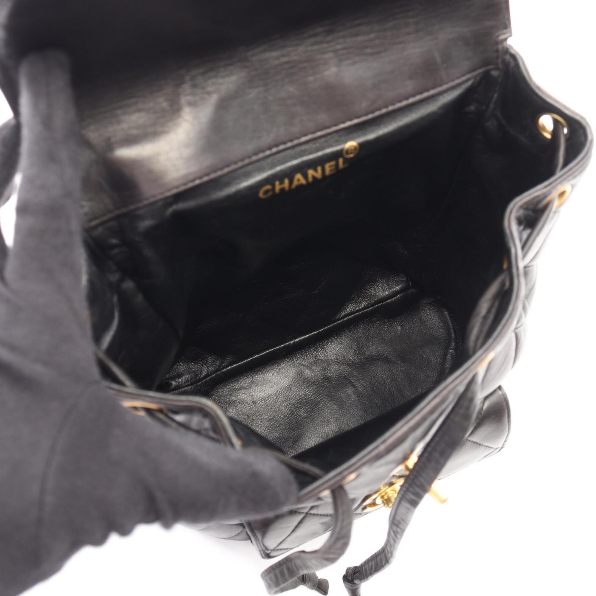 Chanel Black Leather Backpack Handbag