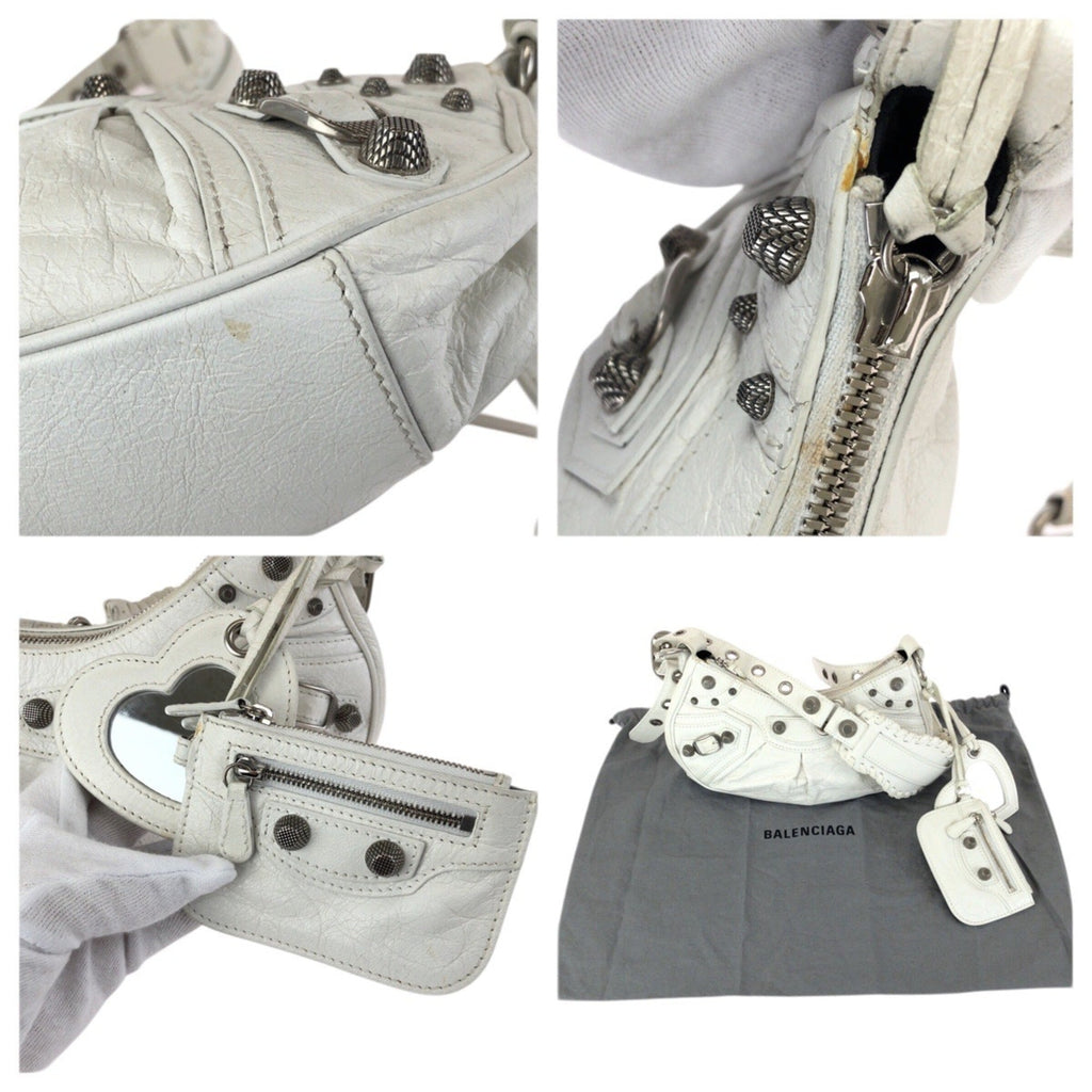 Balenciaga White Leather Pochette Shoulder