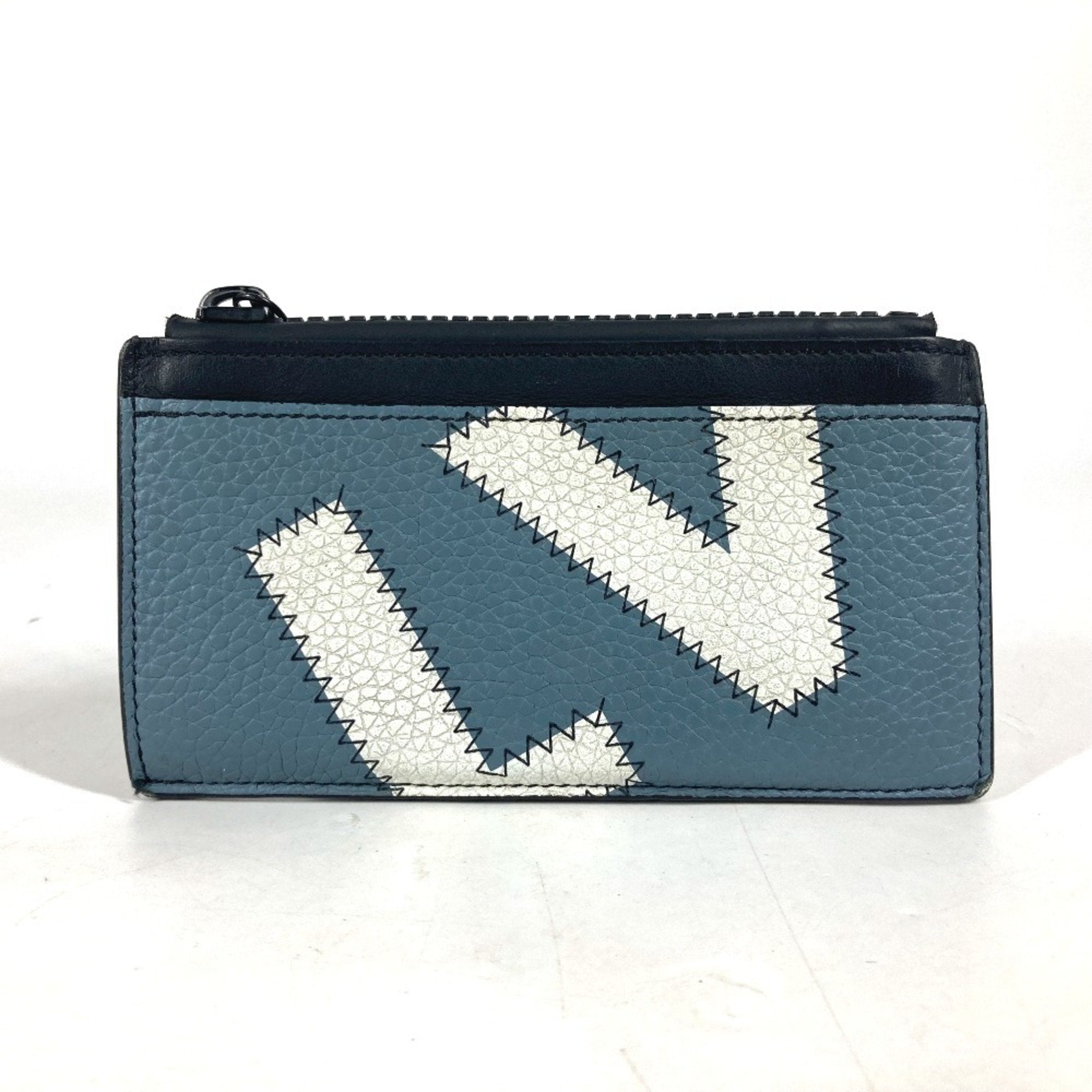 Louis Vuitton Blue Yellow Leather Coin Purse/Coin Case