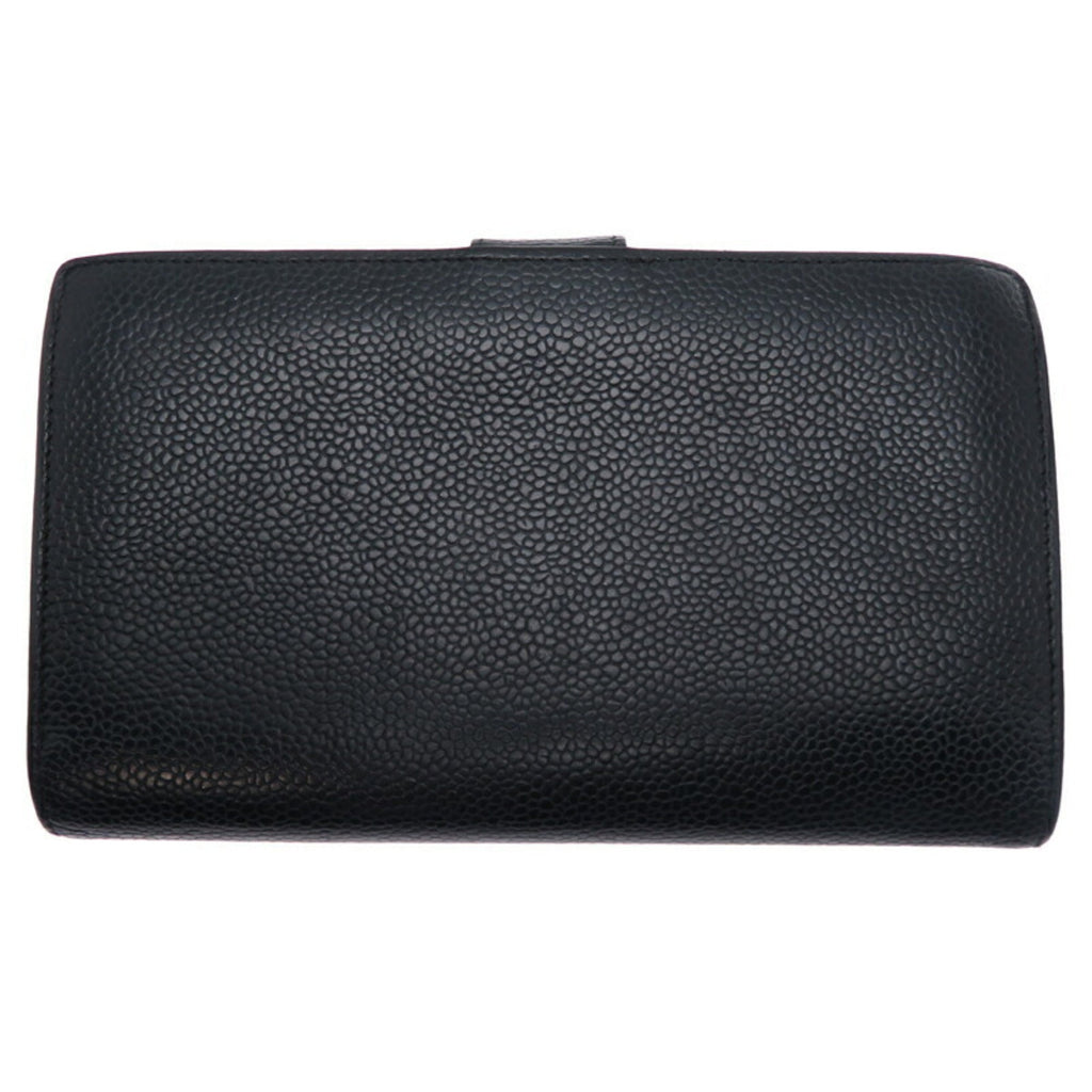 Chanel Black Grained Calfskin Long Wallet (Bi-Fold)