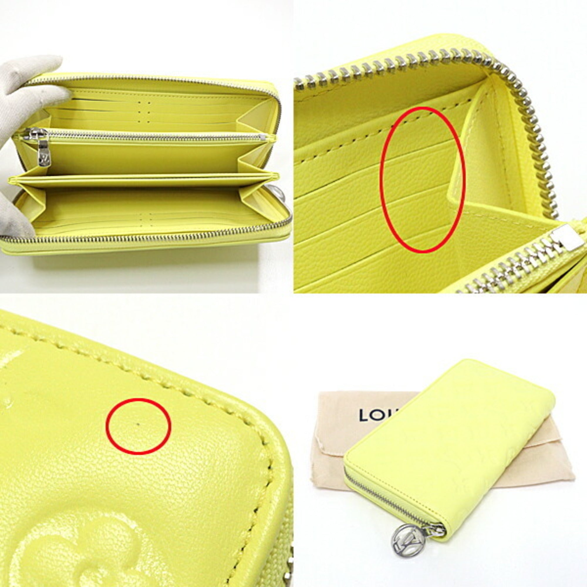 Louis Vuitton Yellow Leather Coin Purse/Coin Case