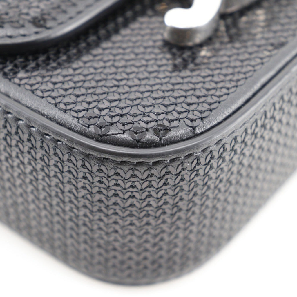 Celine Black Leather Spangles Shoulder Bag