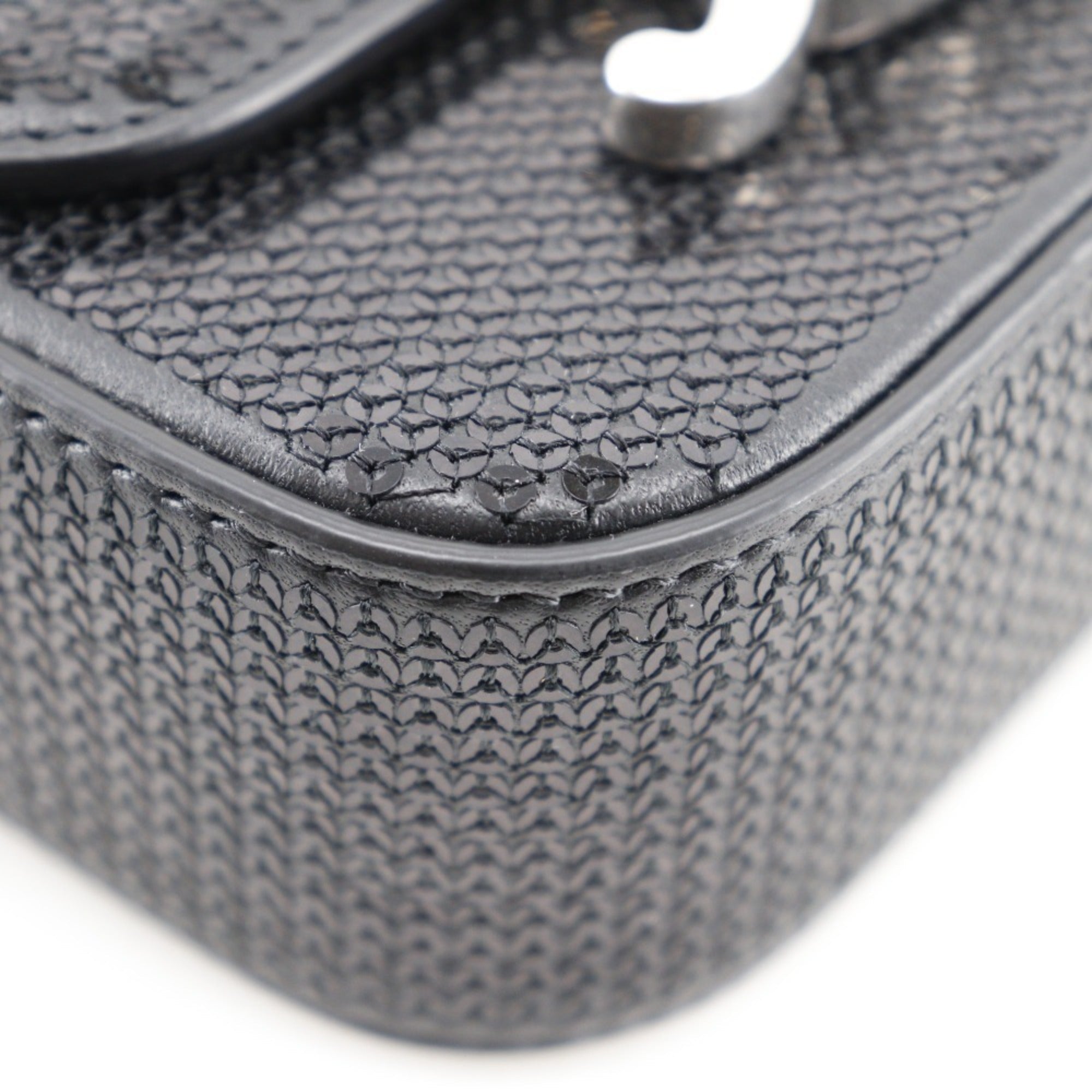 Celine Black Leather Spangles Shoulder Bag