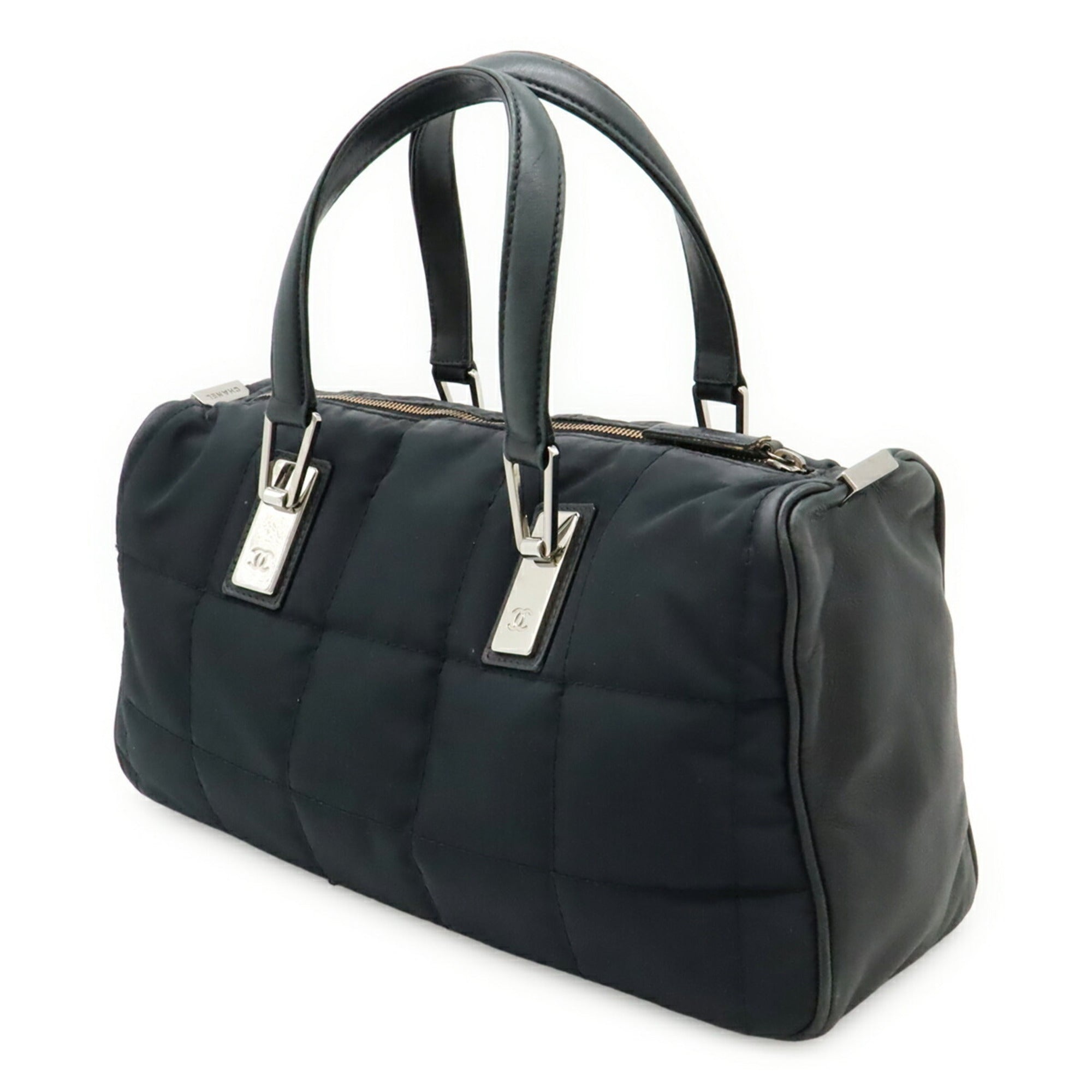 Chanel Black Nylon Leather Handbag