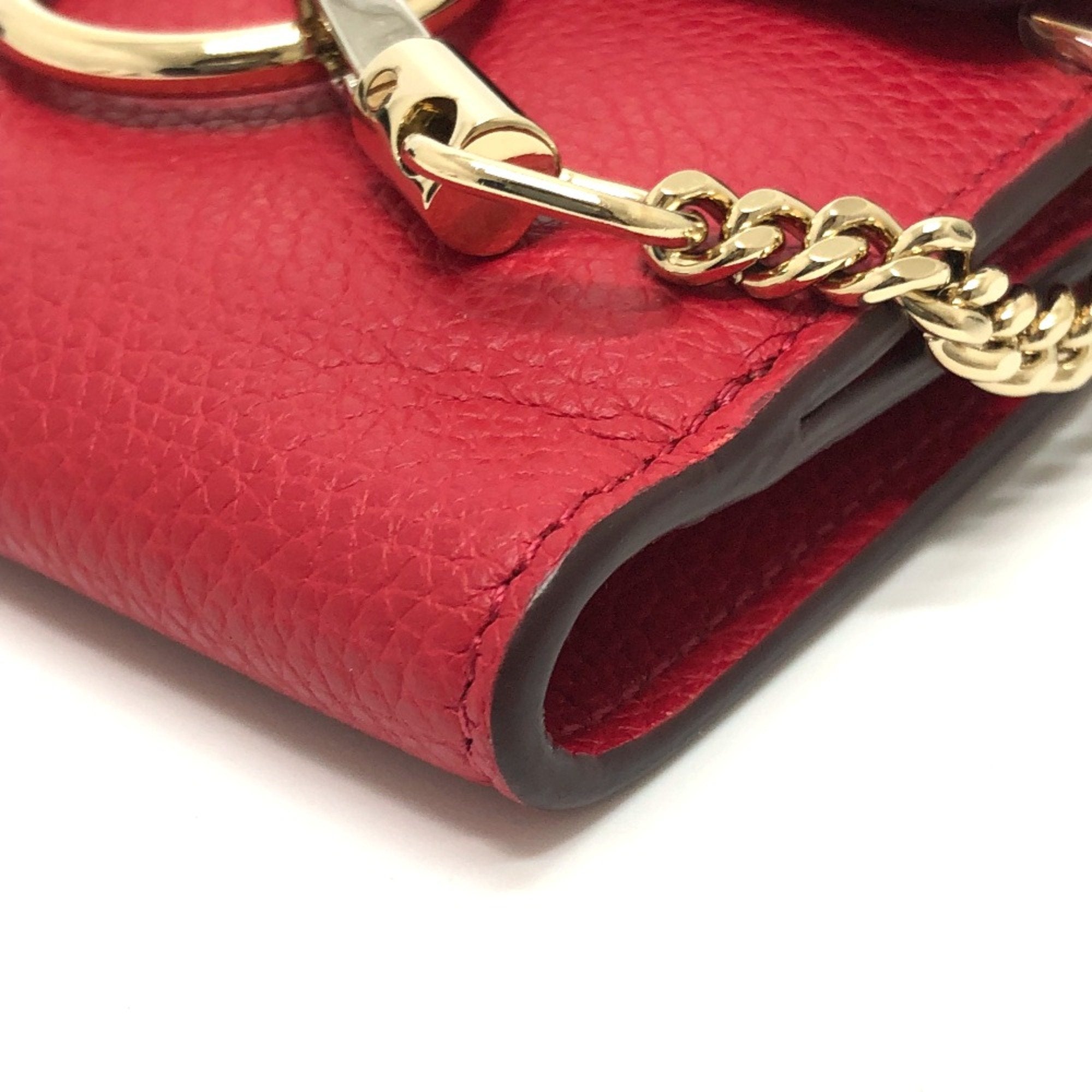 Chloé Red Leather Wallet (Bi-Fold) (Pre-Owned)