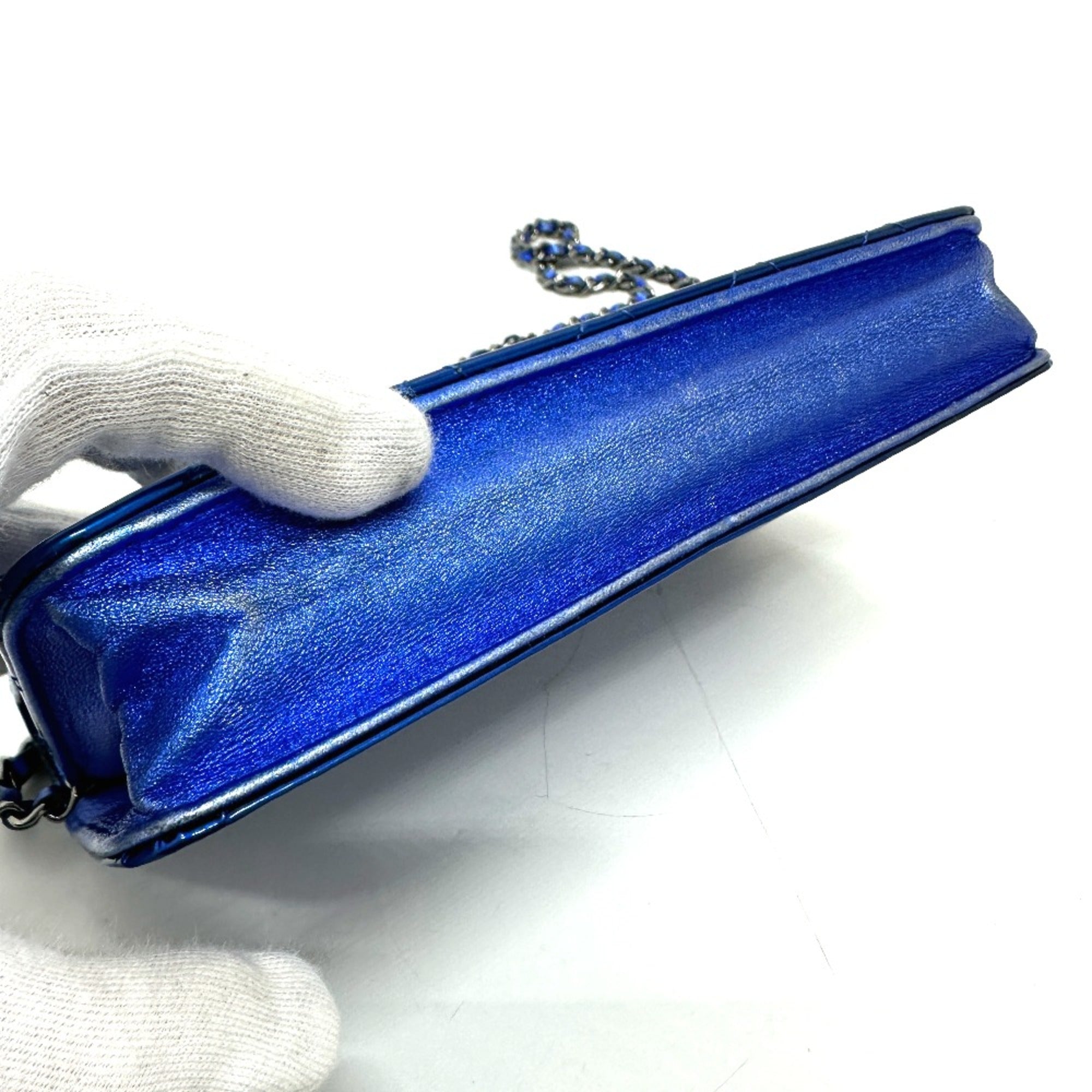 Chanel Blue Leather Shoulder Bag