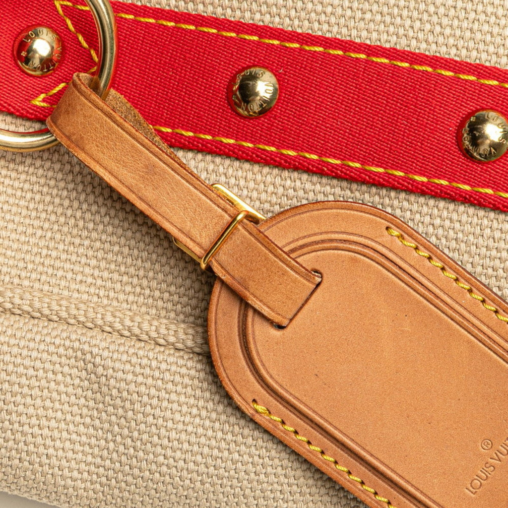 Louis Vuitton Antigua Beige Red Color Canvas Leather Shoulder Bag Tote Bag