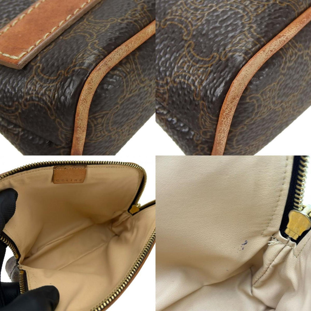 Celine Macadam Brown Pvc Leather Pouch