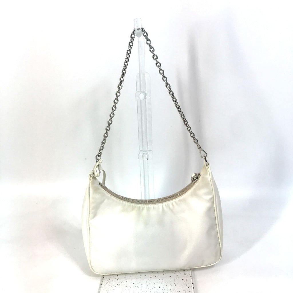 Prada Beige White Yellow Nylon Pouch Shoulder Bag