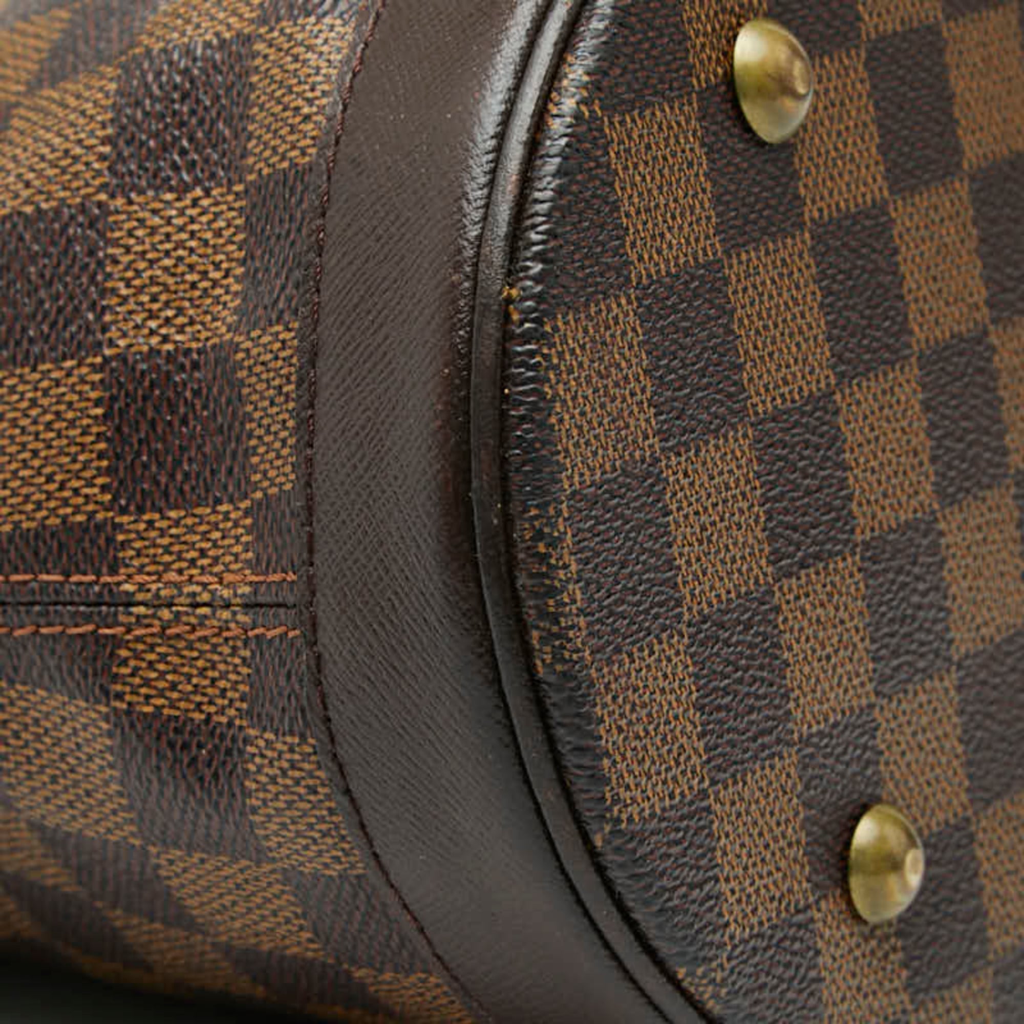 Louis Vuitton Brown Pvc Leather Shoulder Bag Tote Bag