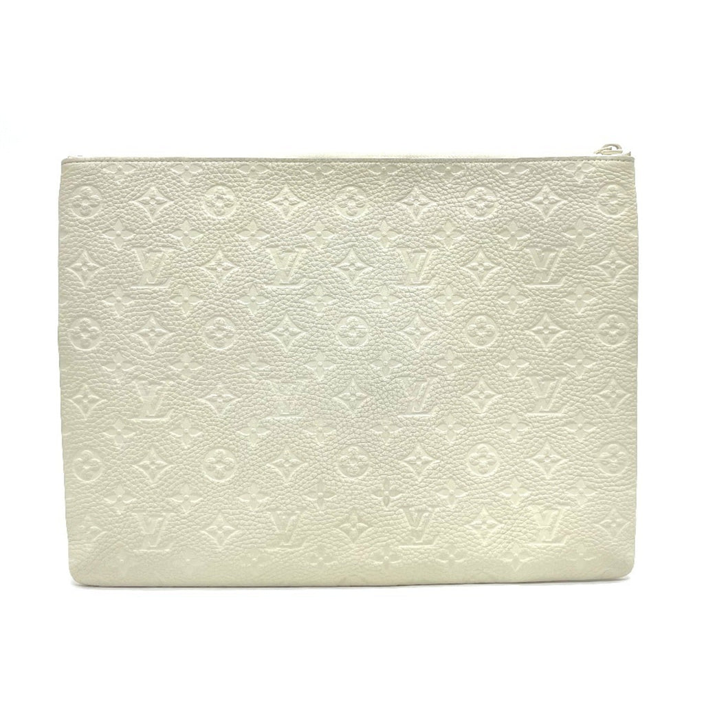 Louis Vuitton Blanc White Leather Clutch Bag Pochette