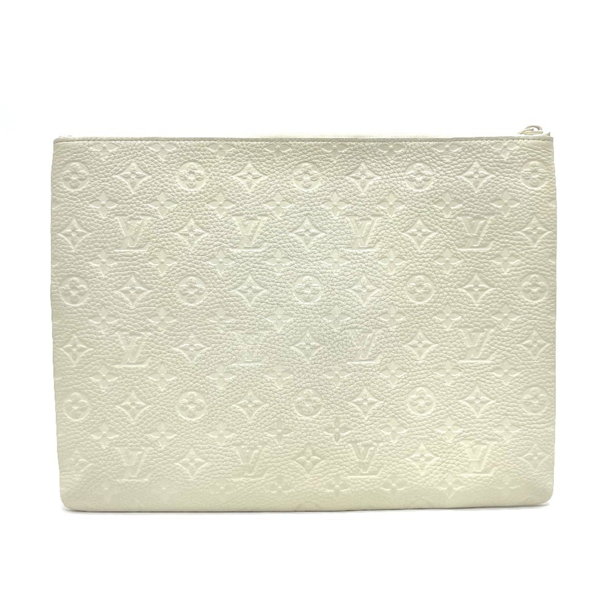 Louis Vuitton Blanc White Leather Clutch Bag Pochette